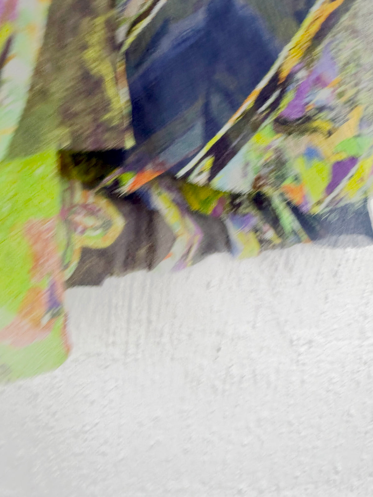 Dries Van Noten Sheer Green & Black Patterned Asymmetrical Silk Skirt - AU10/12