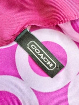 Coach Deep Pink Silk Monogram Scarf