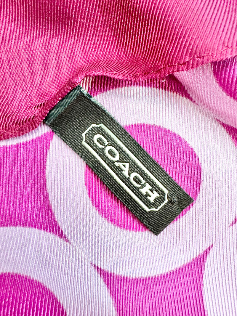 Coach Deep Pink Silk Monogram Scarf