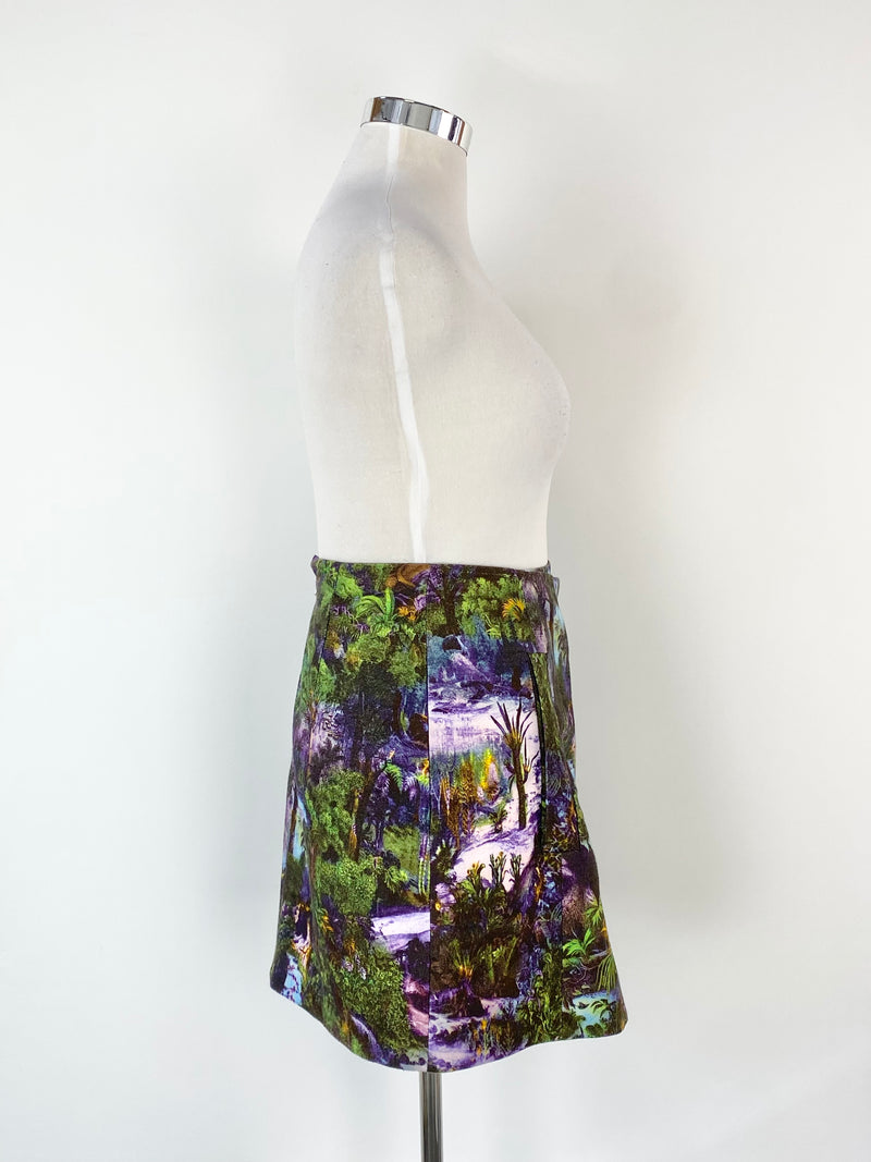 Carven Forest Print Mini Skirt - AU10/12