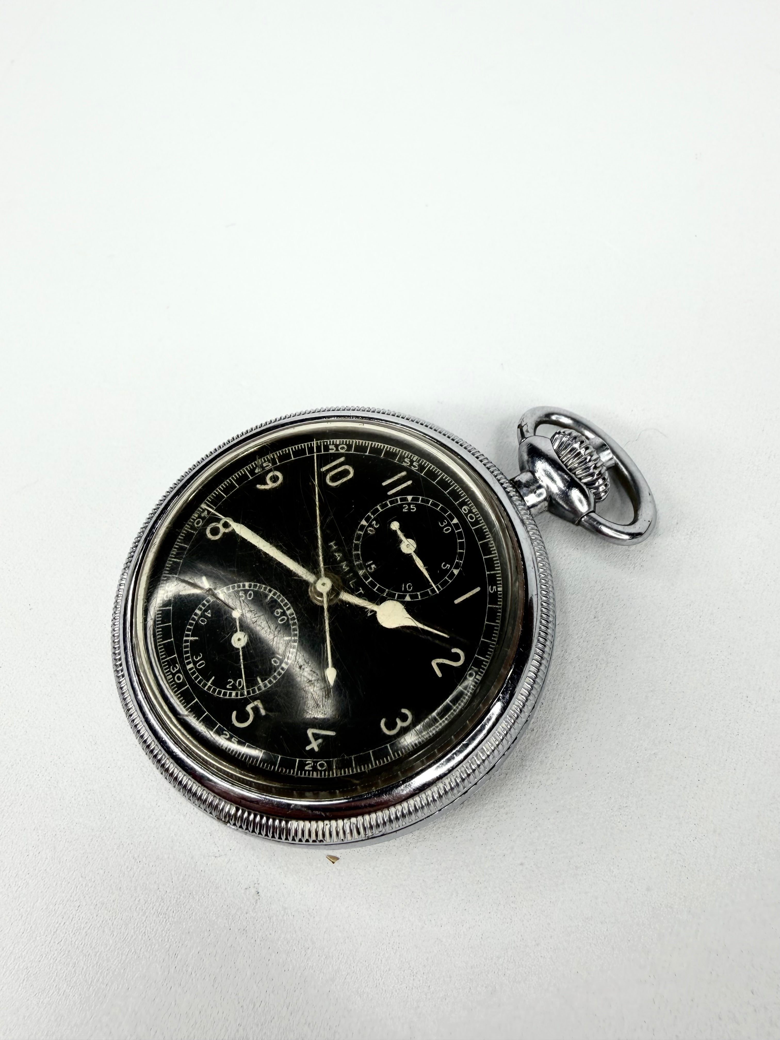 Vintage Hamilton Model 23 Military Chronograph Pocket Watch