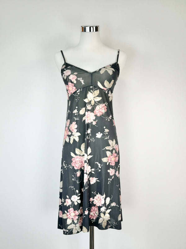 Zimmermann Pink Floral Grey Polyester Slip Dress - AU8