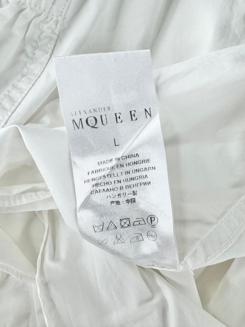 Alexander McQueen White Cotton Tiered Blouse - AU10/12