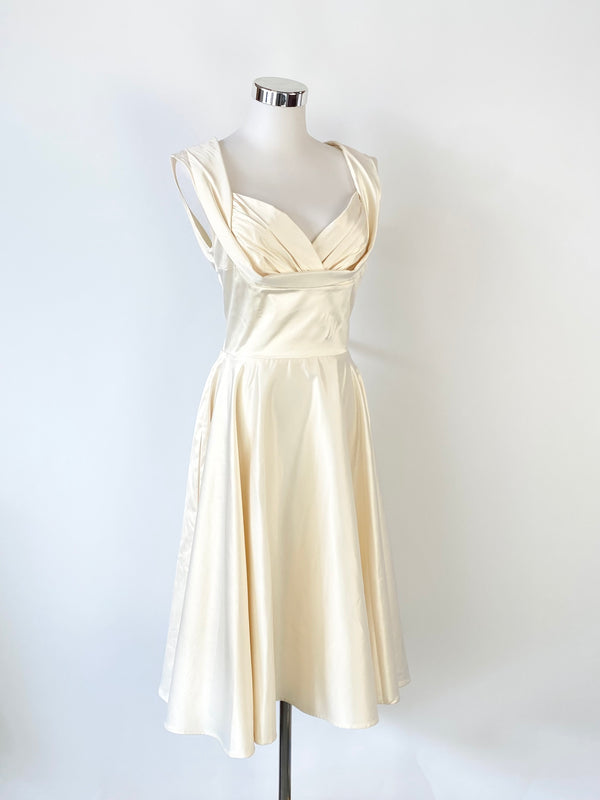 Trashy Diva 'Aisle Be There' 50s style Dress Cream Dress - AU10