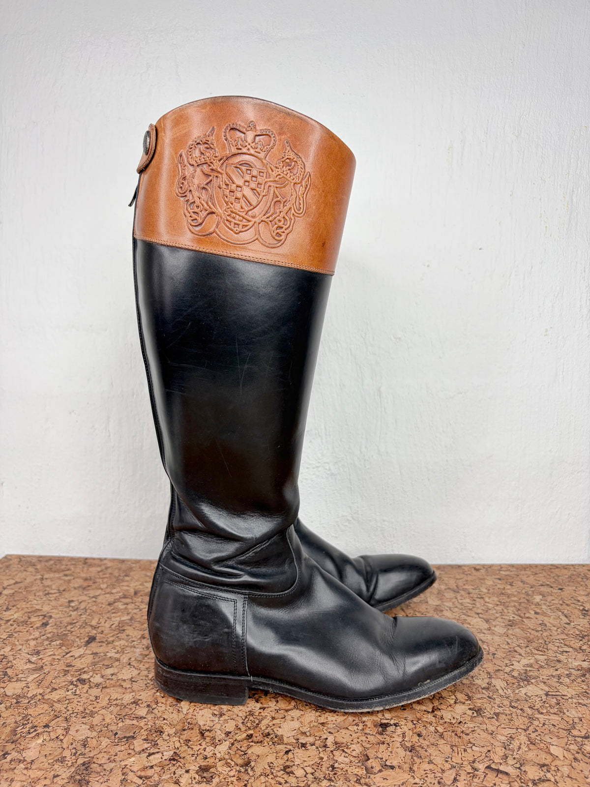 Alberto Fasciani Black & Tan Leather Riding Boots - EU39