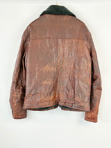 Dory's Genuine Leather Mahogany Shearling-Lined Jacket - 52