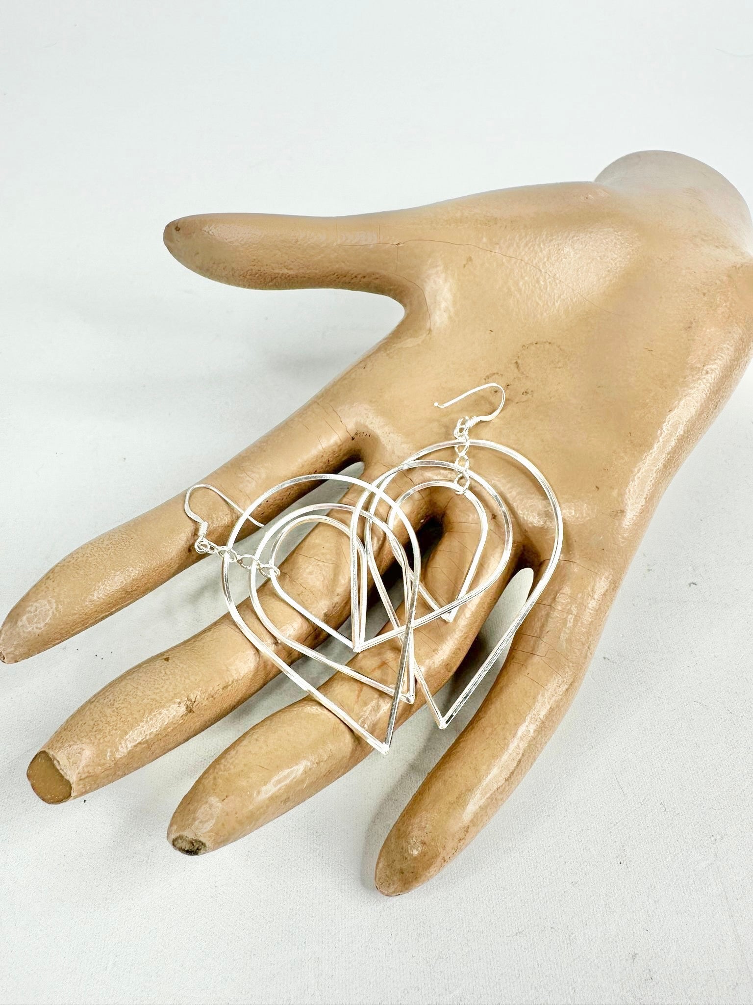 MFW Silver 3 Layer Teardrop Earrings