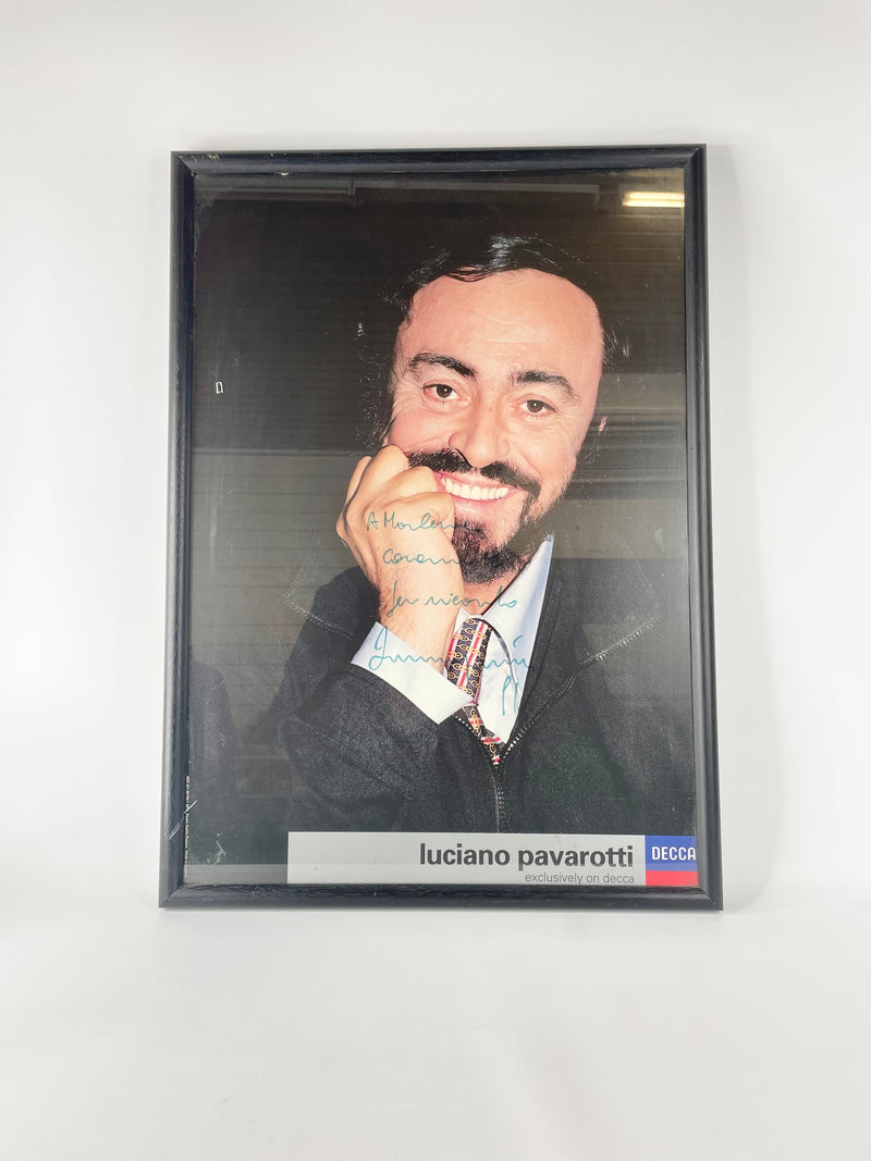 Luciano Pavarotti Autographed Personalised Frame