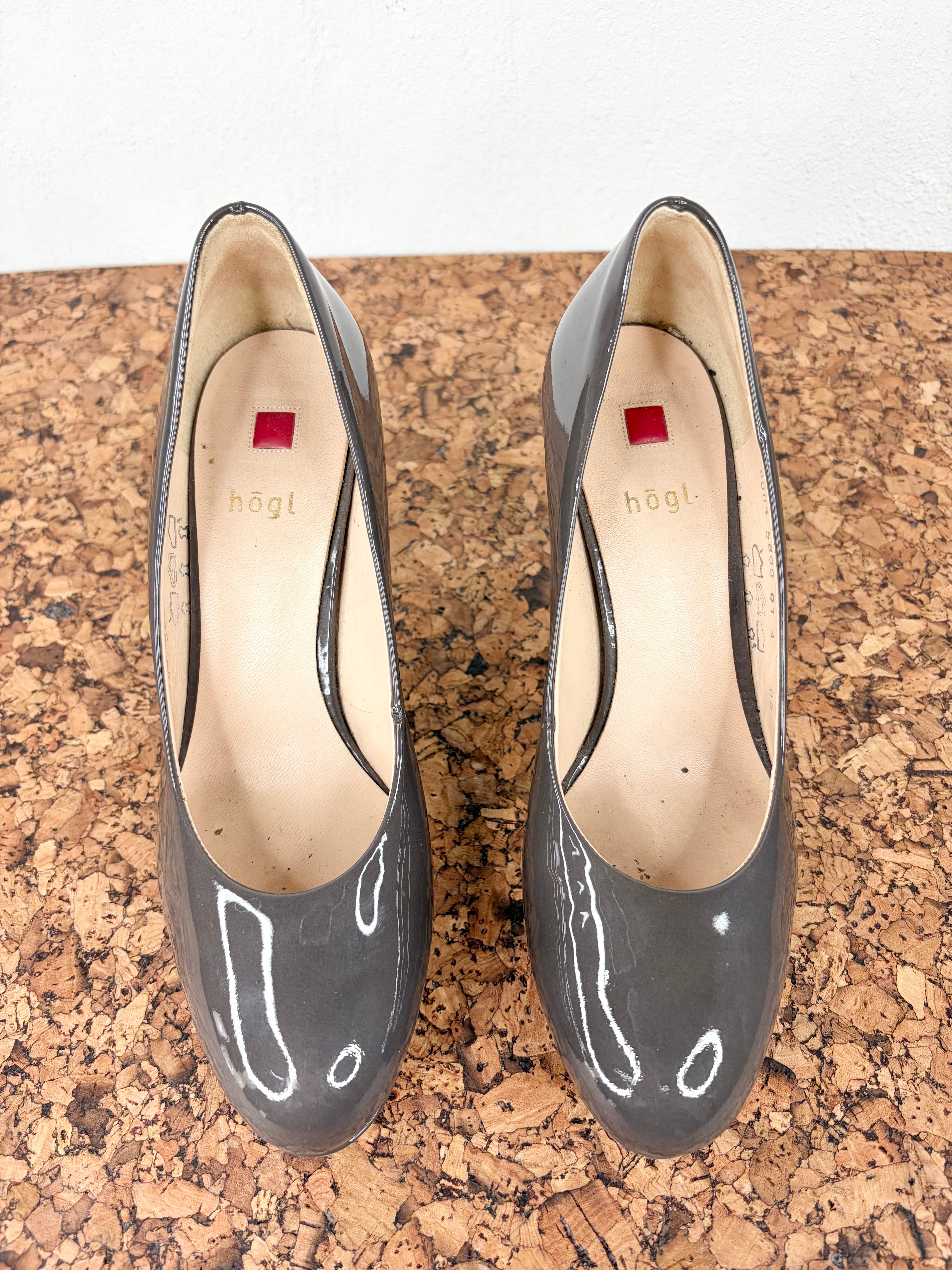 Högl Grey Patent Leather Heels - EU 36/37