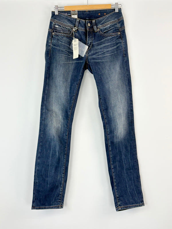 G-Star Raw Midge Dark Blue Saddle Mid-Rise Straight Jeans - W28
