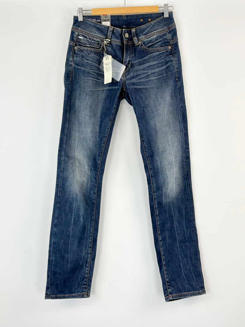G-Star Raw Midge Dark Blue Saddle Mid-Rise Straight Jeans - W28