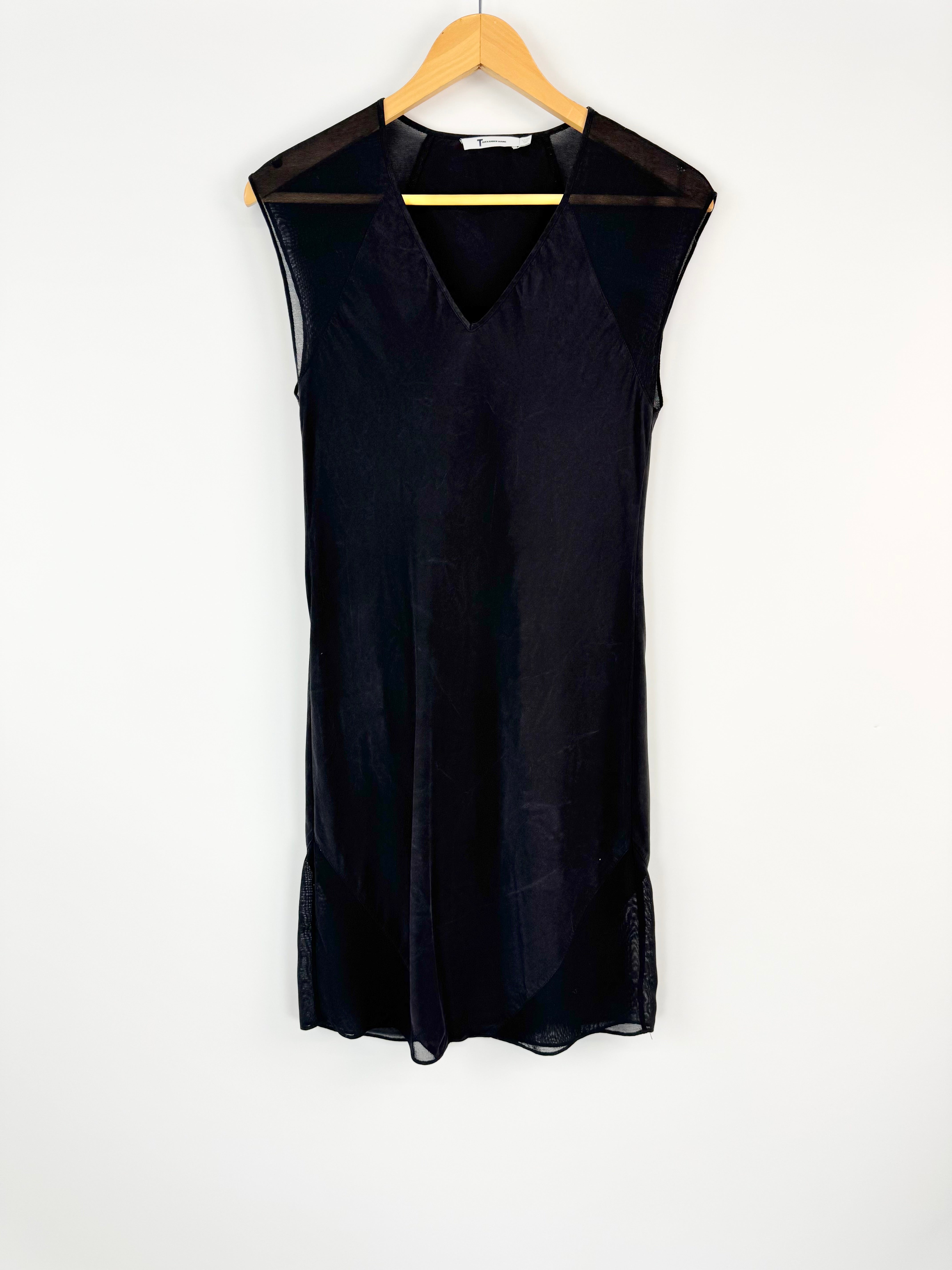 T by Alexander Wang Black Silk Midi Dress - AU8