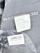Giorgio Armani Blue Pinstriped Suit - 46 & 30