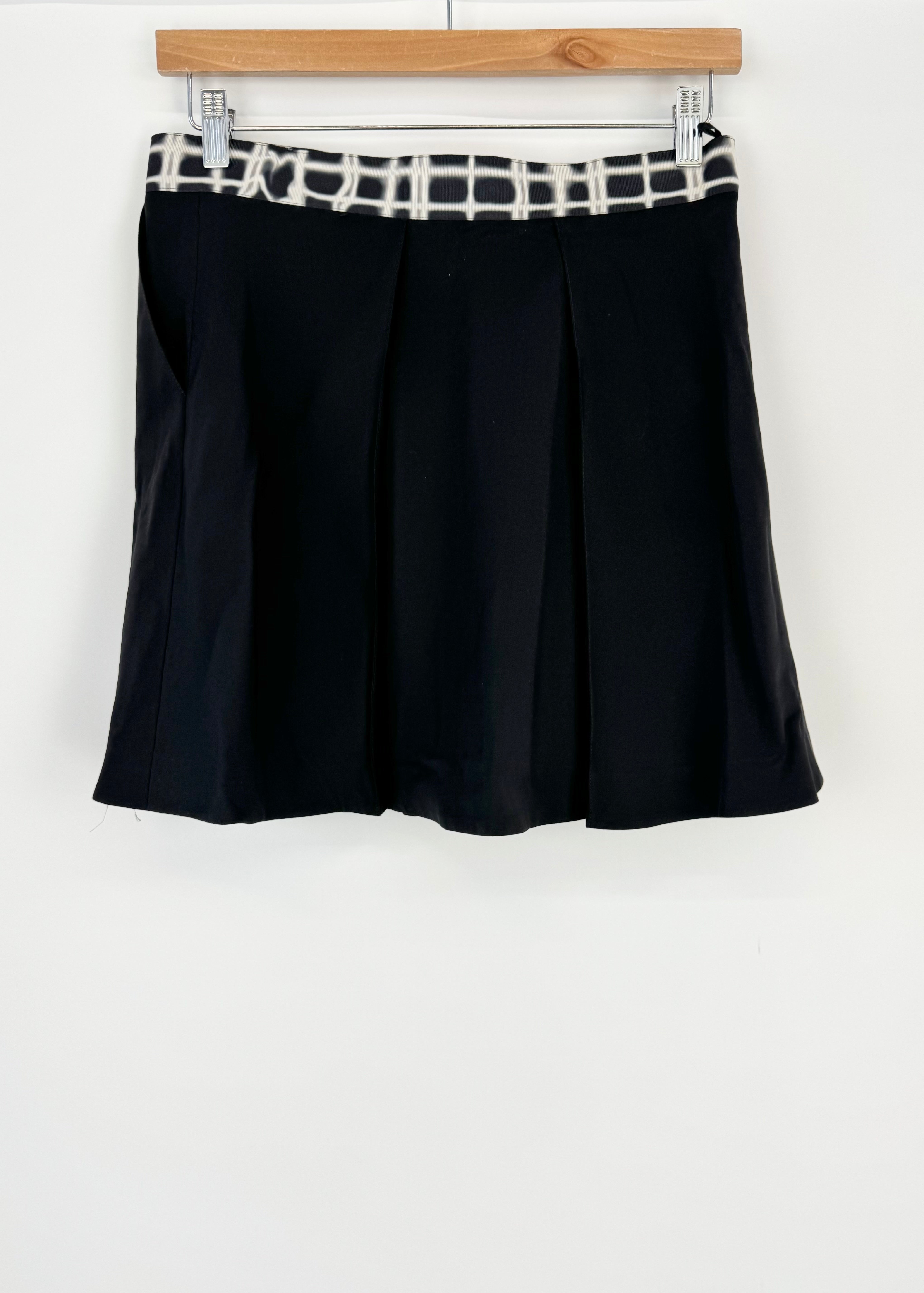 Kenzo Paris Black Wrap & Pleated Mini Skirt - AU8/10