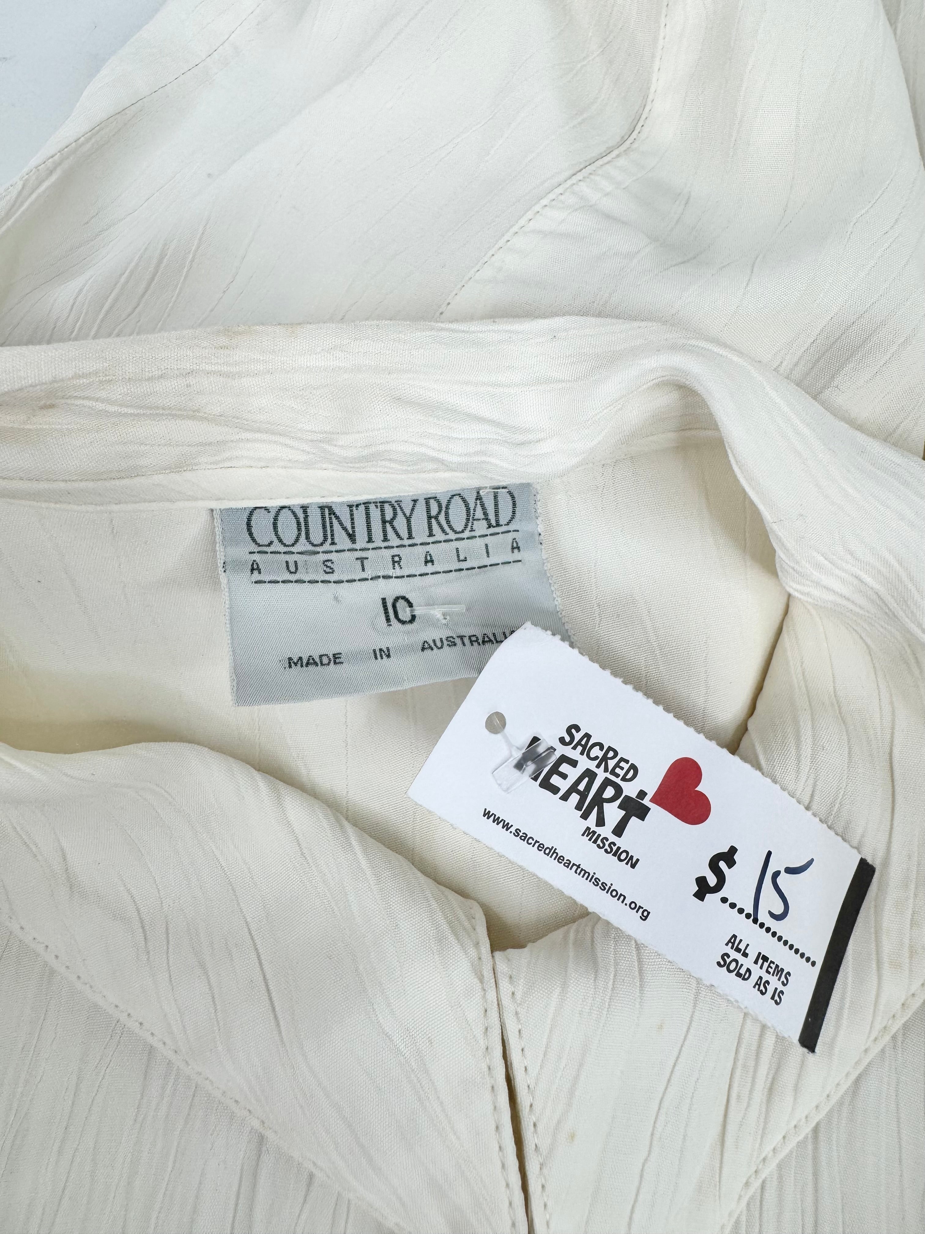 COUNTRY ROAD CREAM BUTTON UP BLOUSE - AU10