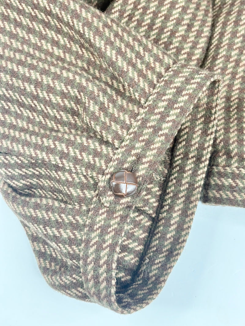Vintage 70s Gaston Jaunet Beige Wool-Blend Trousers - AU6