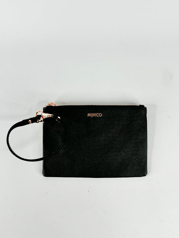 Mimco Black & Rose Gold Wristlet