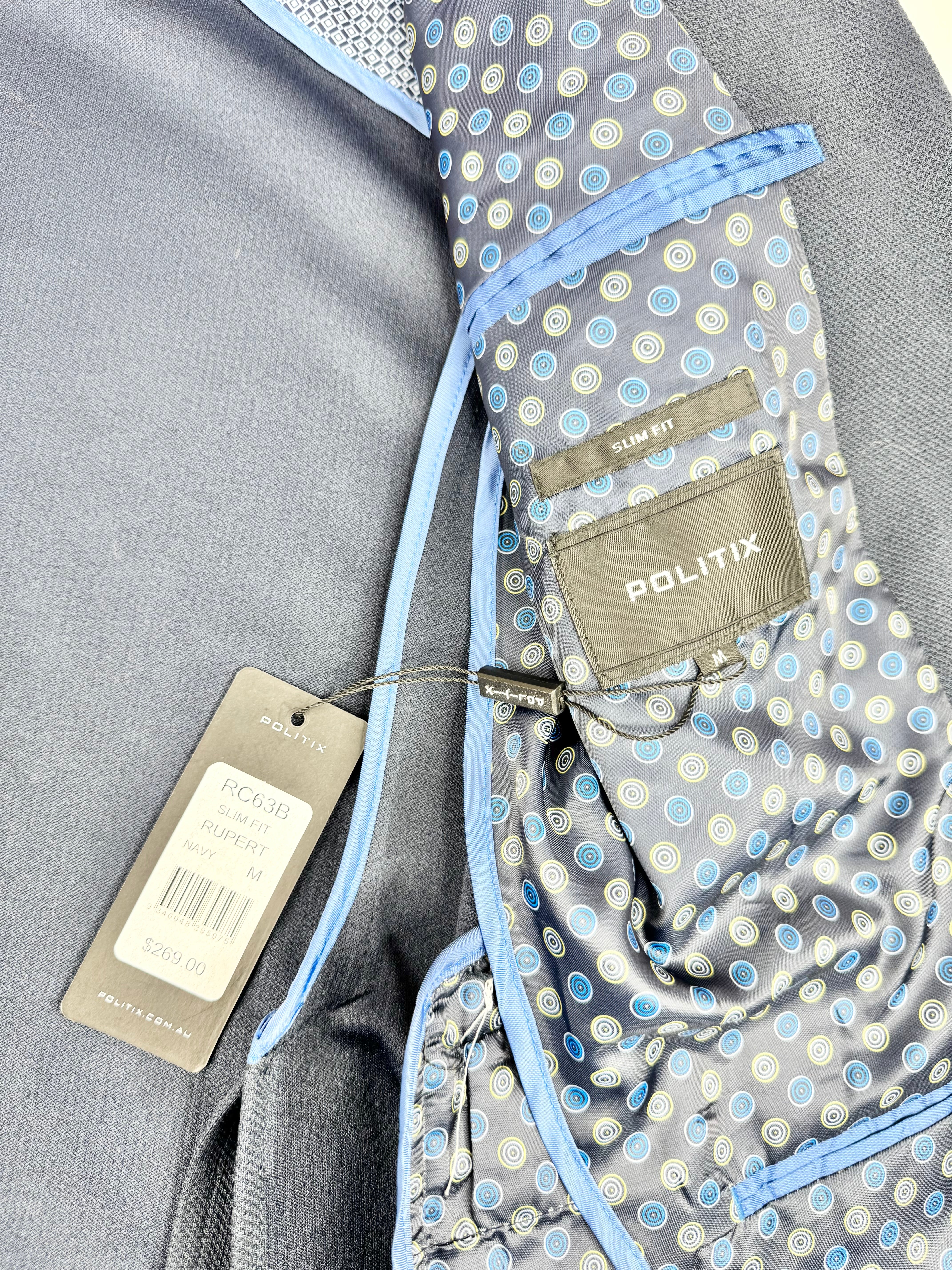 Politix Blue 'Rupert' Slim Fit Blazer NWT - M