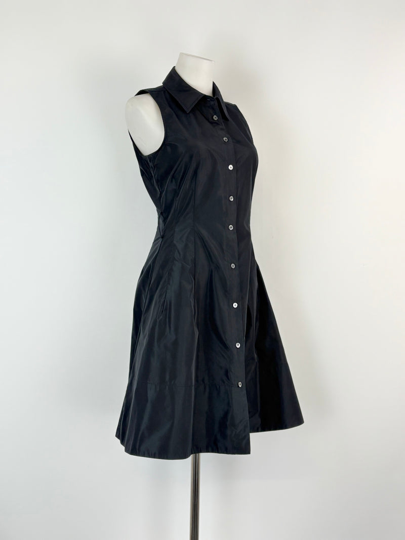 Staud Black Sleeveless Polyester Shirt-Dress - AU8/10