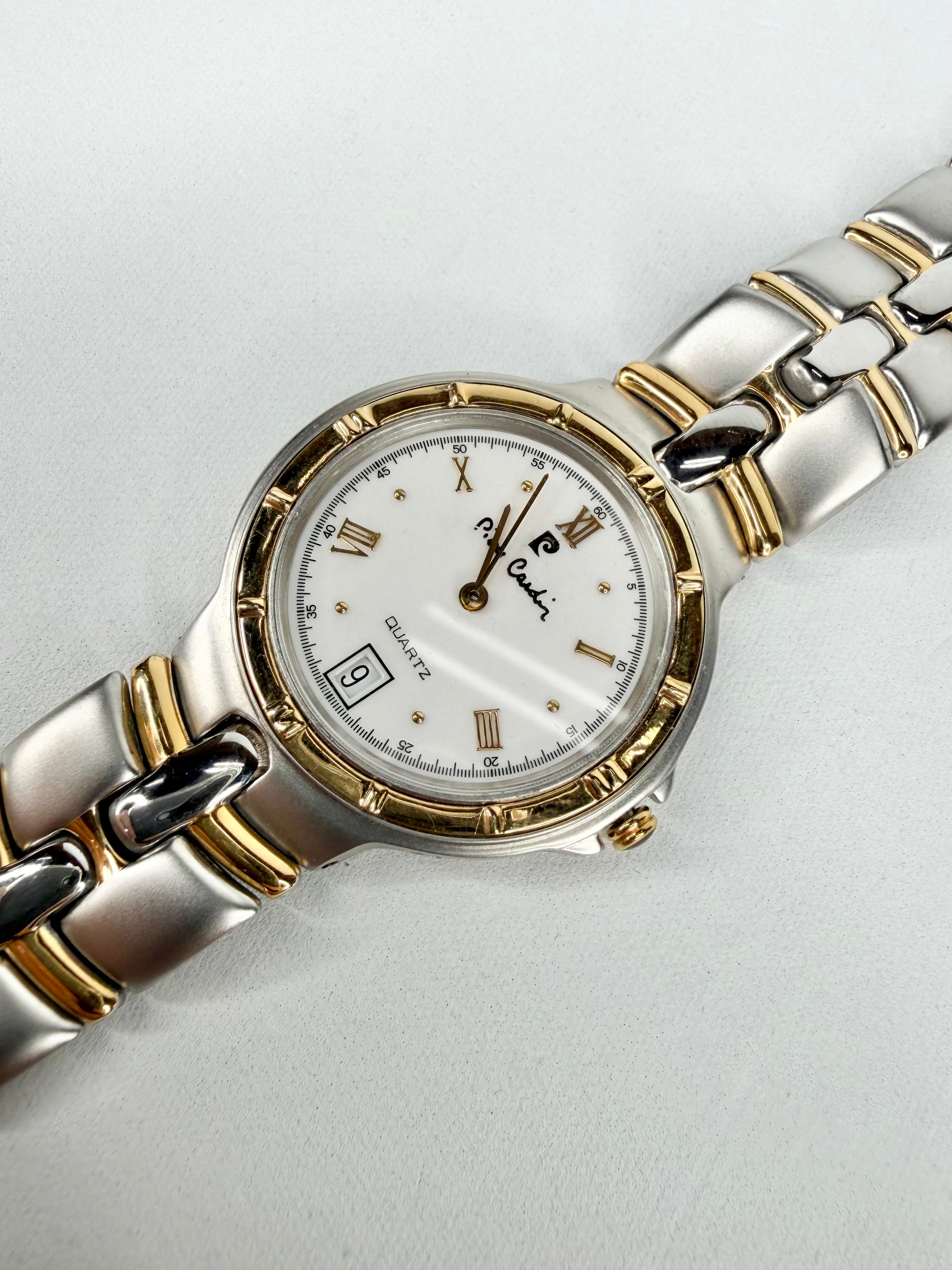Vintage 90s Pierre Cardin Duo Tone Roman Numeral Watch