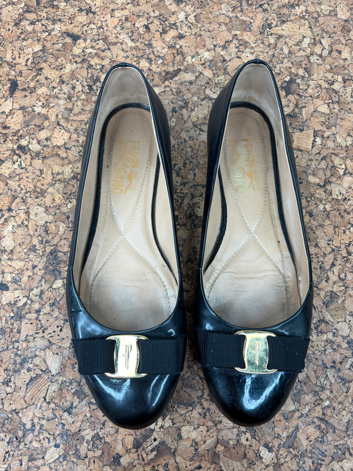 Salvatore Ferragamo Patent Leather Ballet Flats - EU41.5