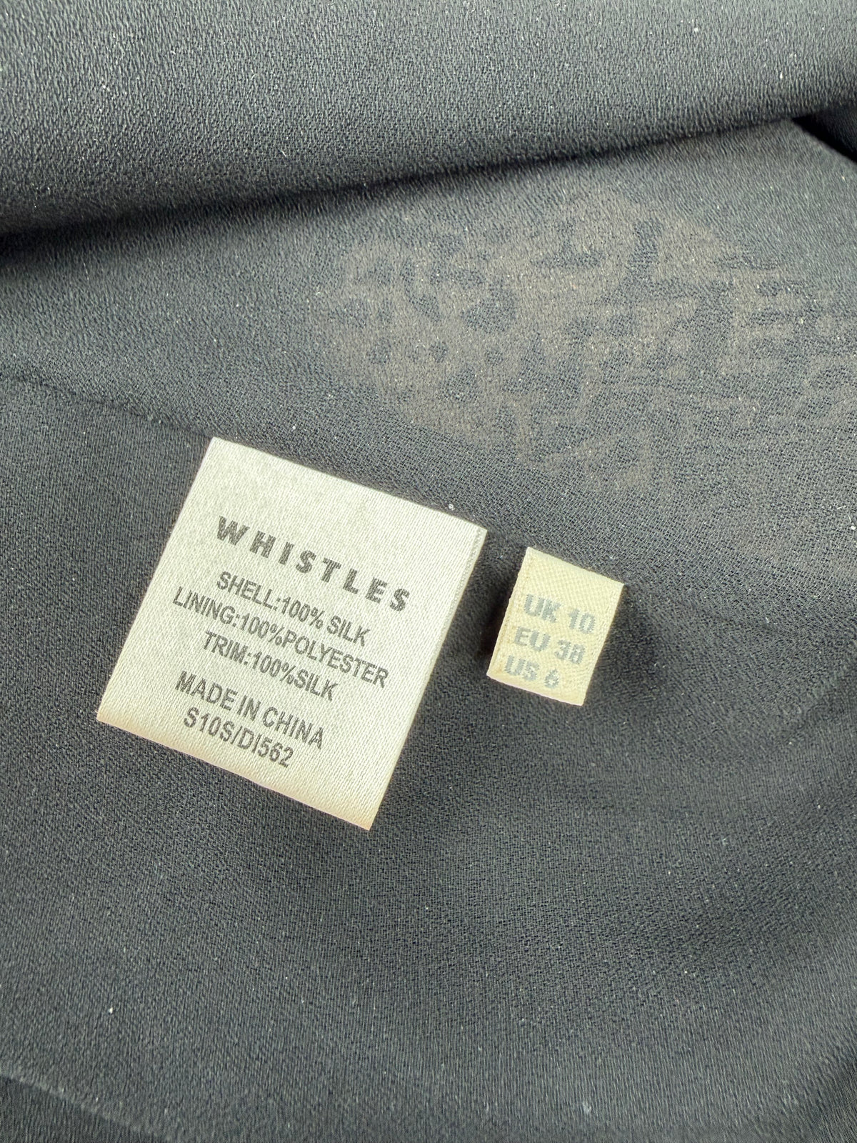 Whistles Beige & Black Pattern Sleeveless Silk Dress - AU10