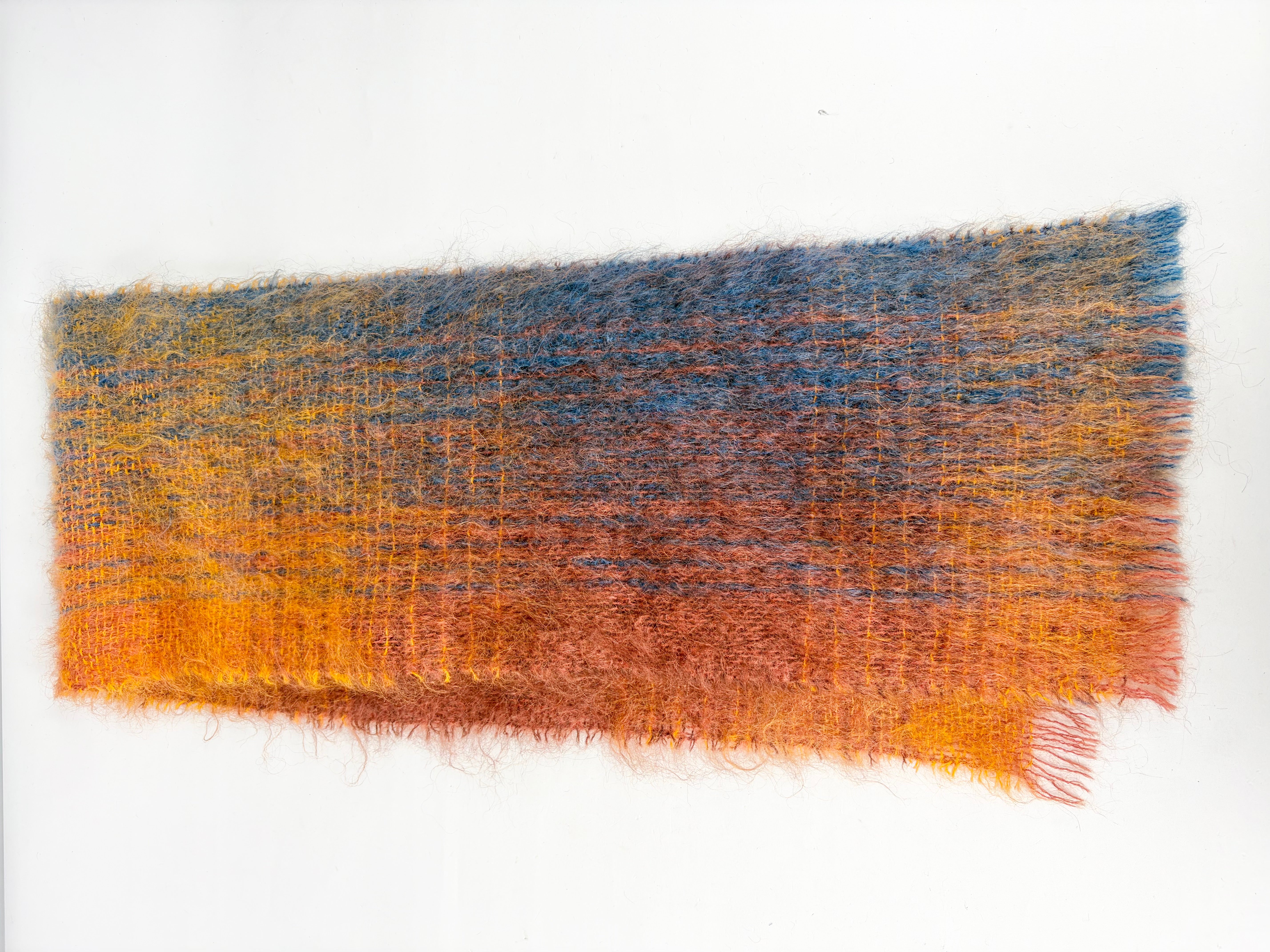 English Lakes Textiles Orange & Cobalt Blue Woven Mohair Scarf