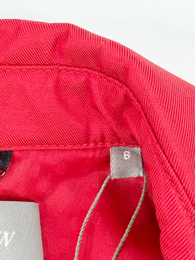 Jigsaw Red Double-Breasted Trench Coat - AU8