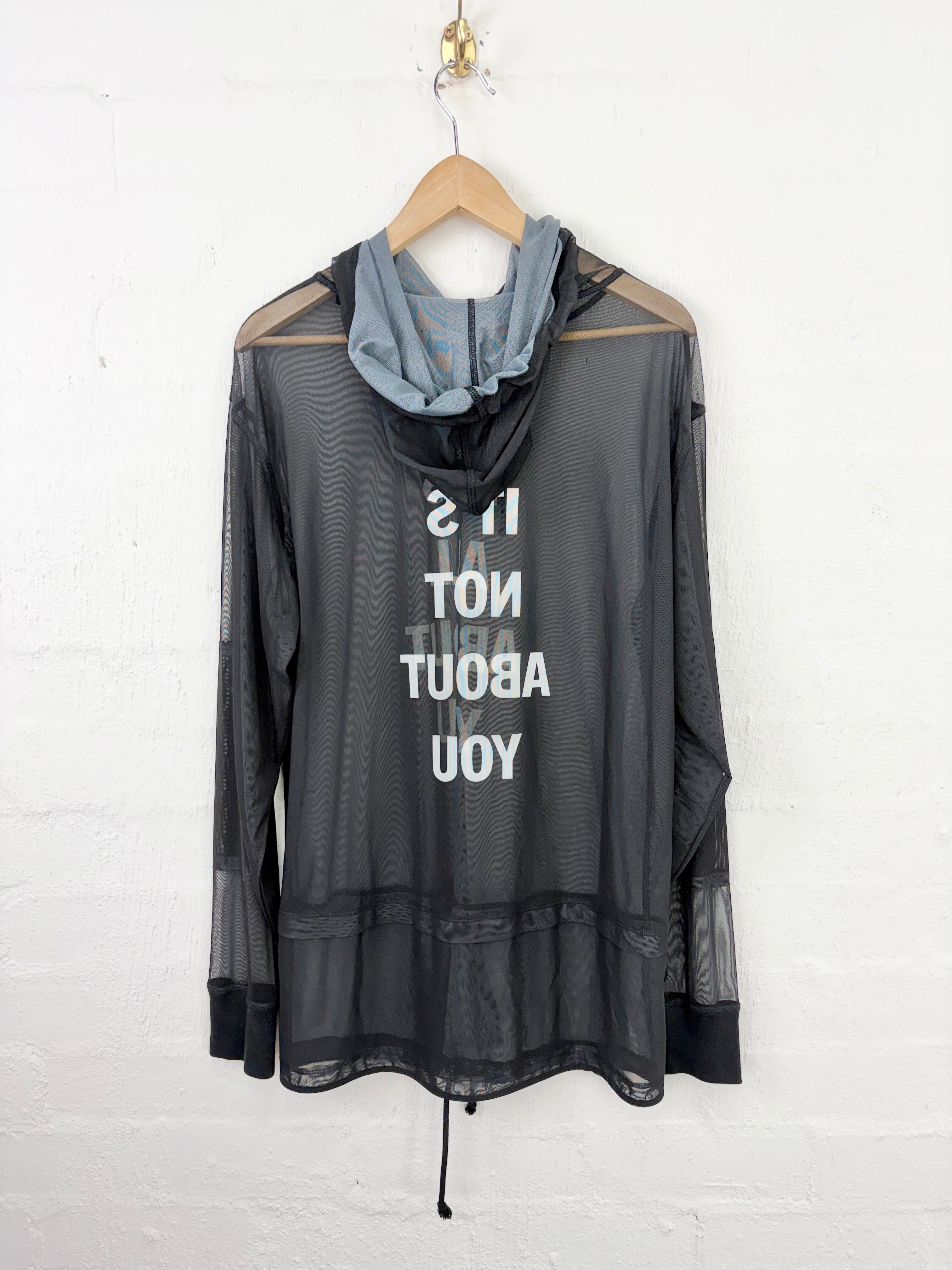 Helmut Lang x Hank Willis Thomas 'It's All About You' Black Mesh Hoodie - AU6/8