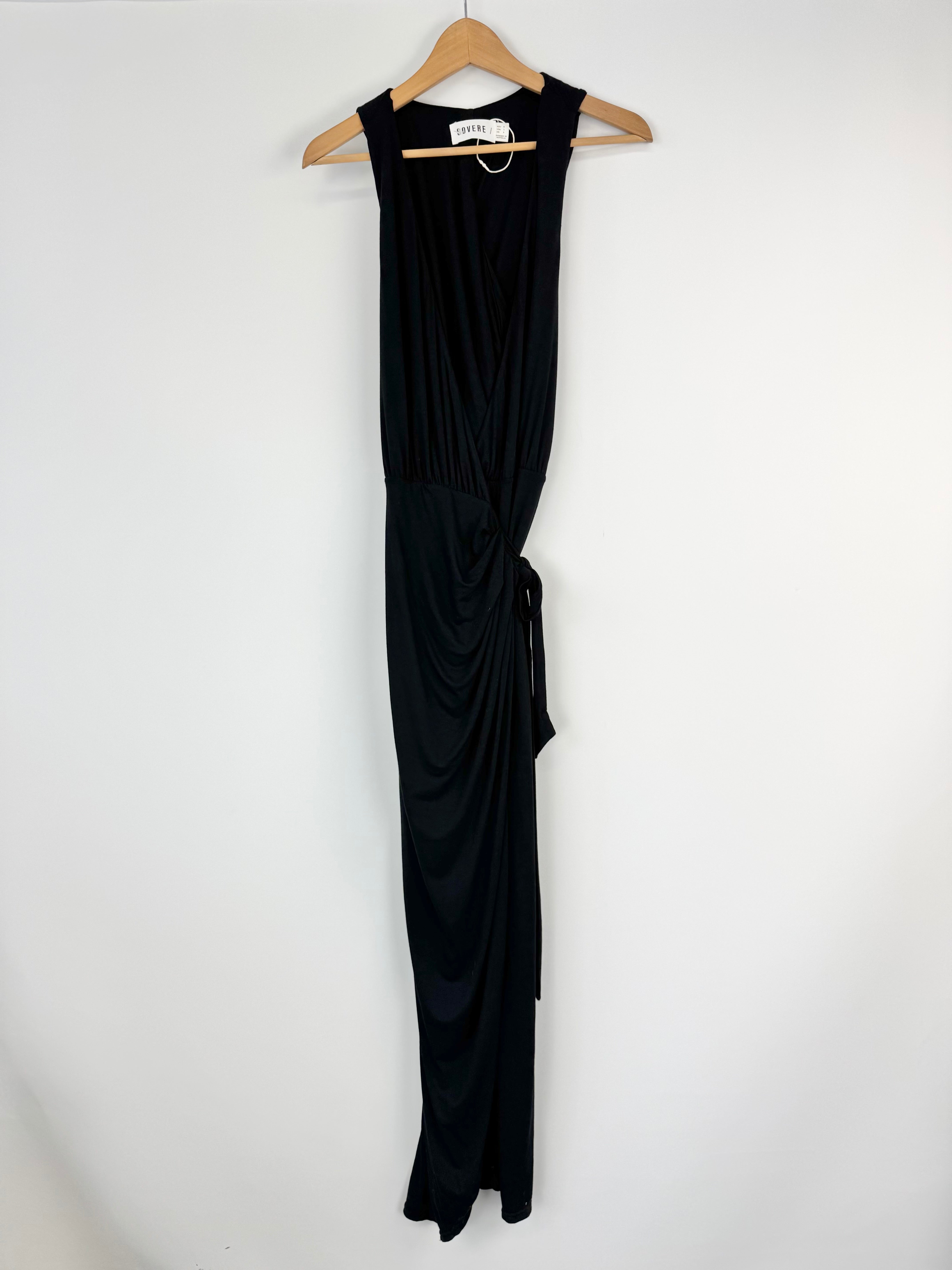 Sovere Black Draped Wrap Dress - AU8