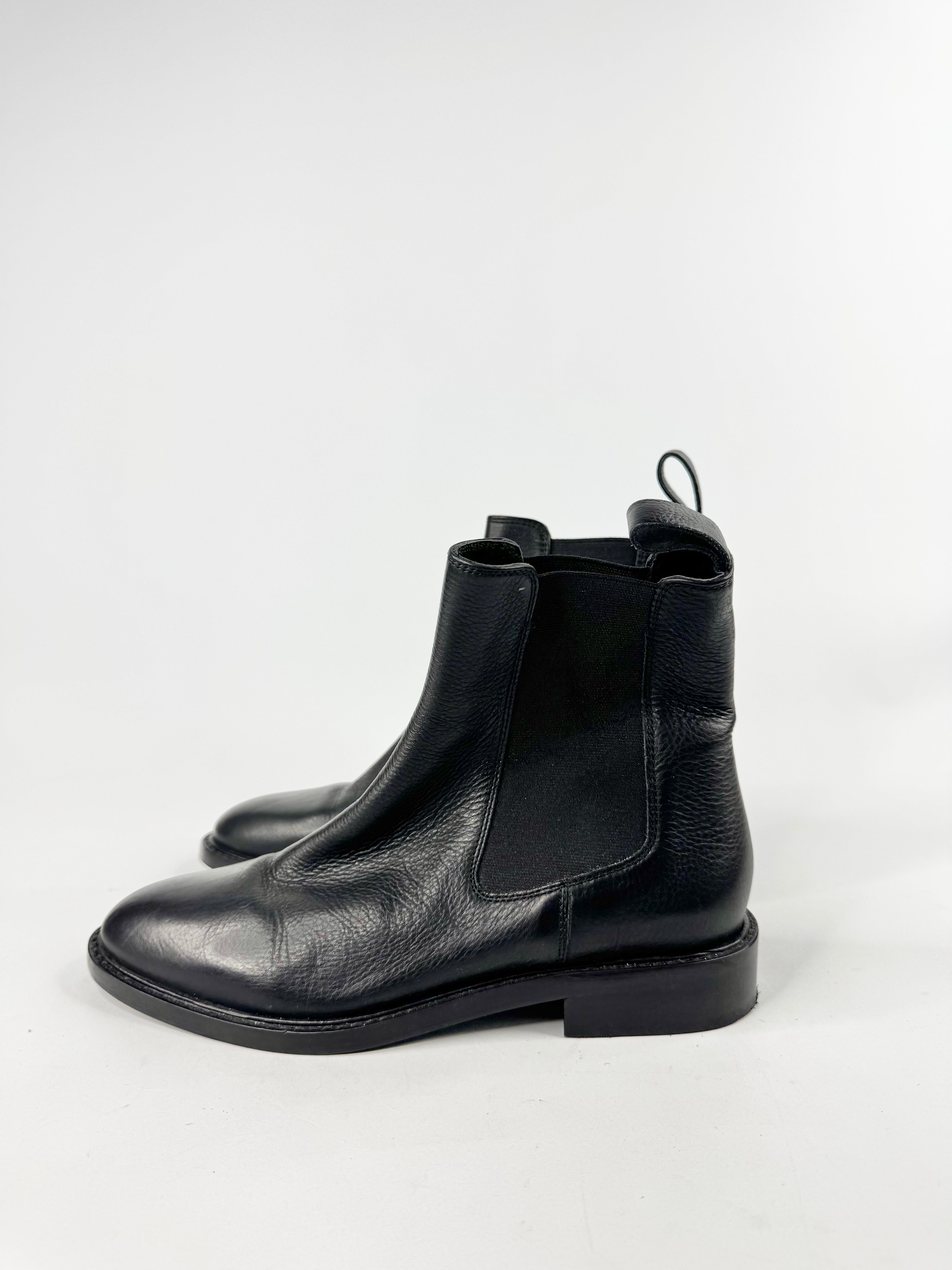 Assembly Label Black Grained Leather Ankle Boots - EU38