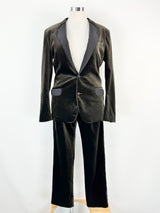Dolce & Gabbana Wood Deep Brown Velvet Suit - 50