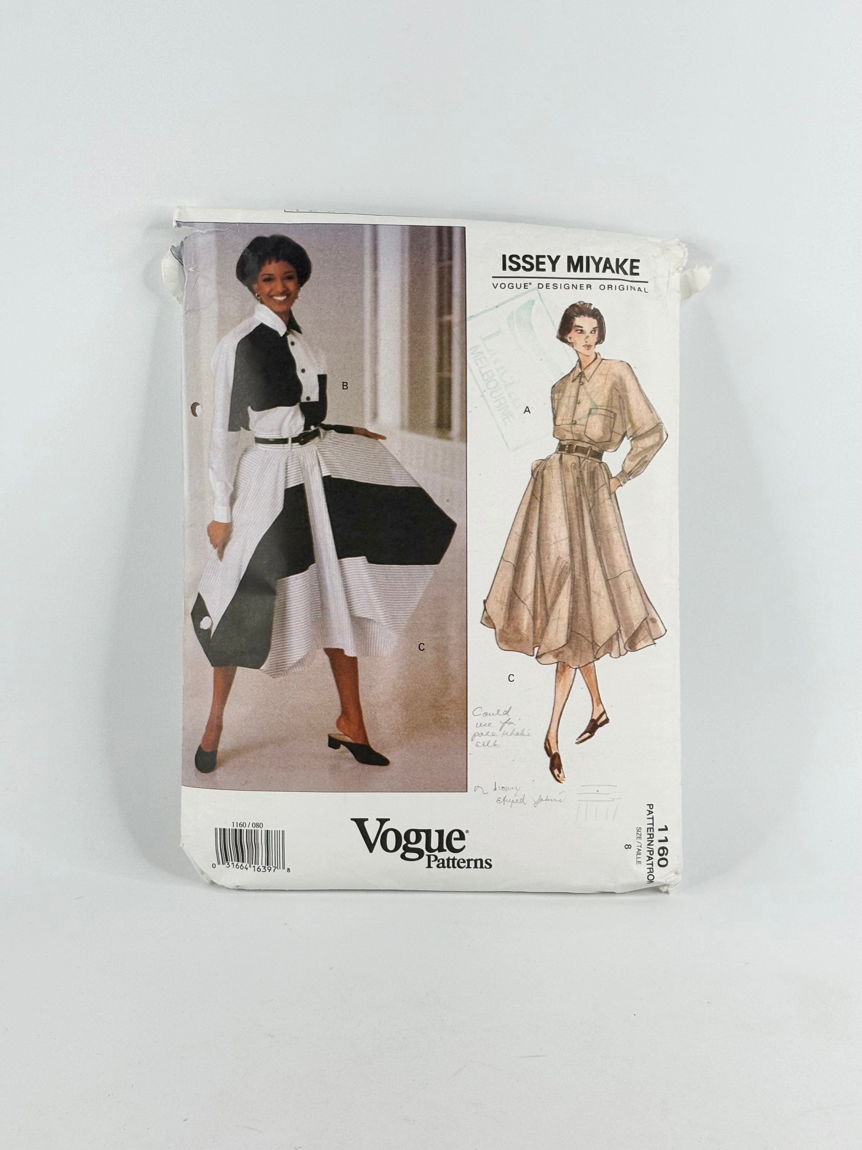 Vogue Designer Original Issey Miyake Jacket & Skirt: No. 1160 - Size 8