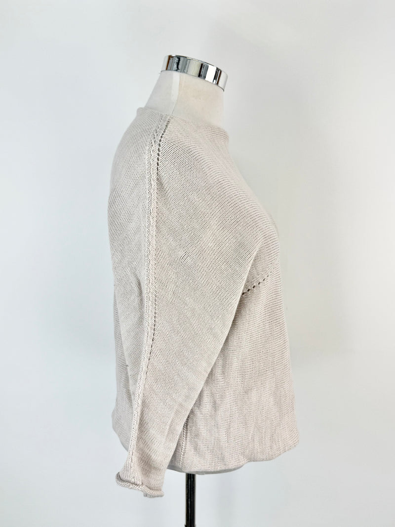 Wendy Voon Pearlesque Grey Wool, Cotton & Linen Jumper - AU12