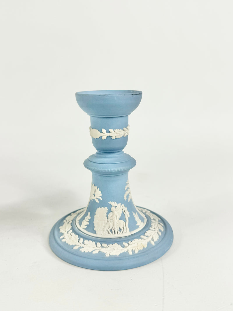 Wedgwood Blue Jasperware Candlesticks