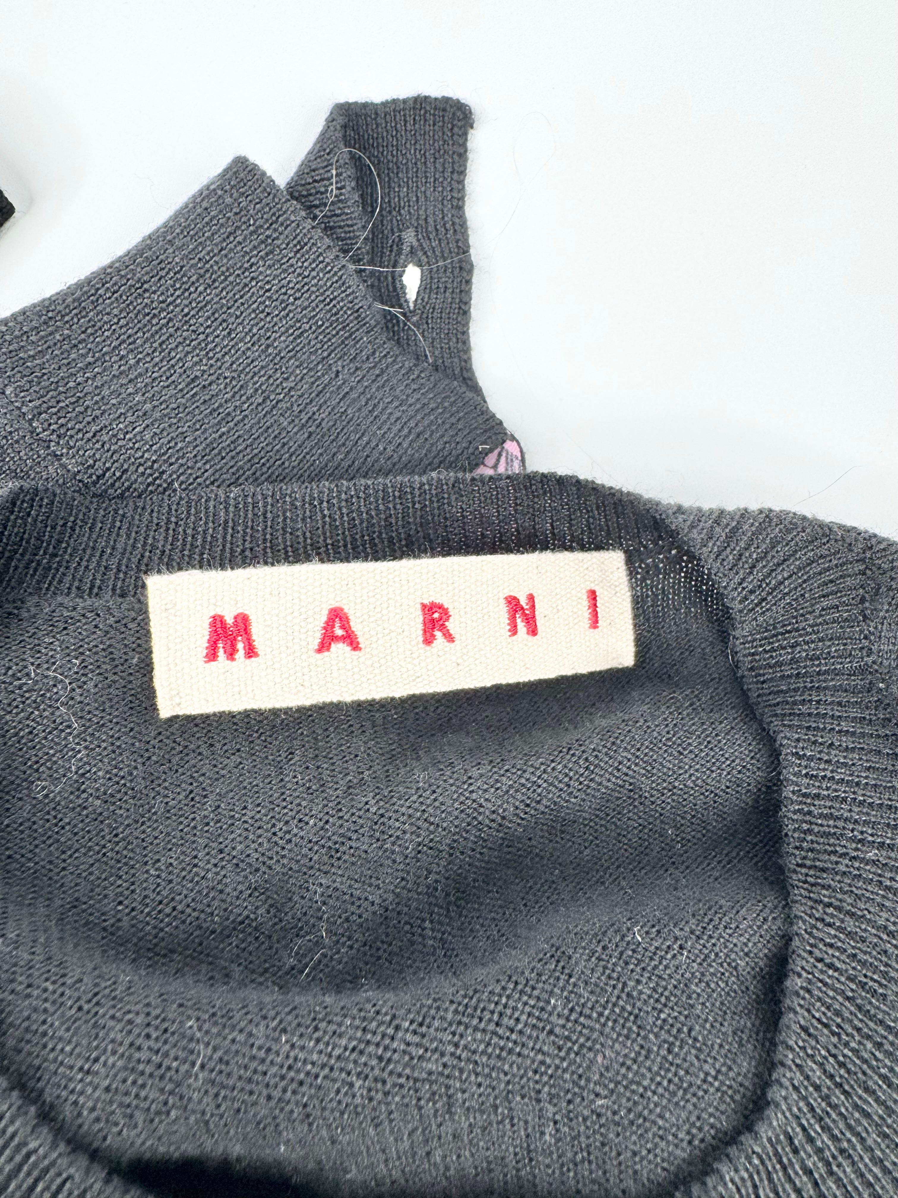 Marni Black Silk Lined Cardigan - AU10