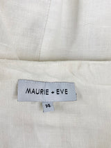 Maurie & Eve White Linen Off Shoulder Maxi Dress - AU14