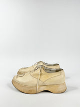Le Yucca's Cream Platform Lace Ups - EU38