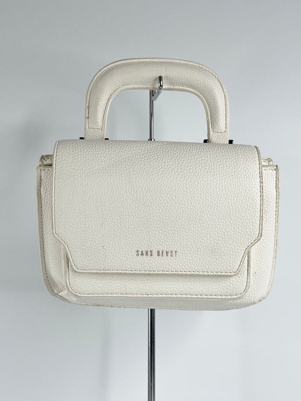 Sans Beast White Grainy Shell Mini Crossbody Bag