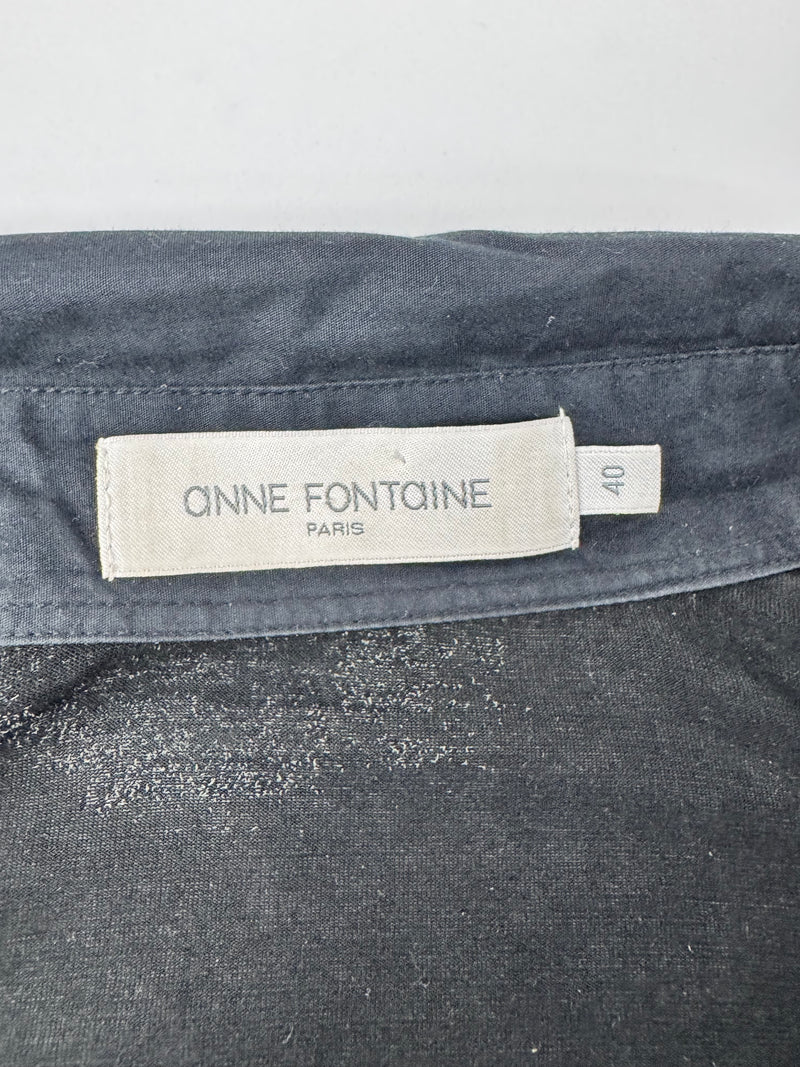 Anne Fontaine Black & Navy Long Sleeve Top - AU6/8