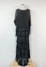 Donna Donna Black 'Maree' Silk Layered Maxi Dress NWT - AU8/10