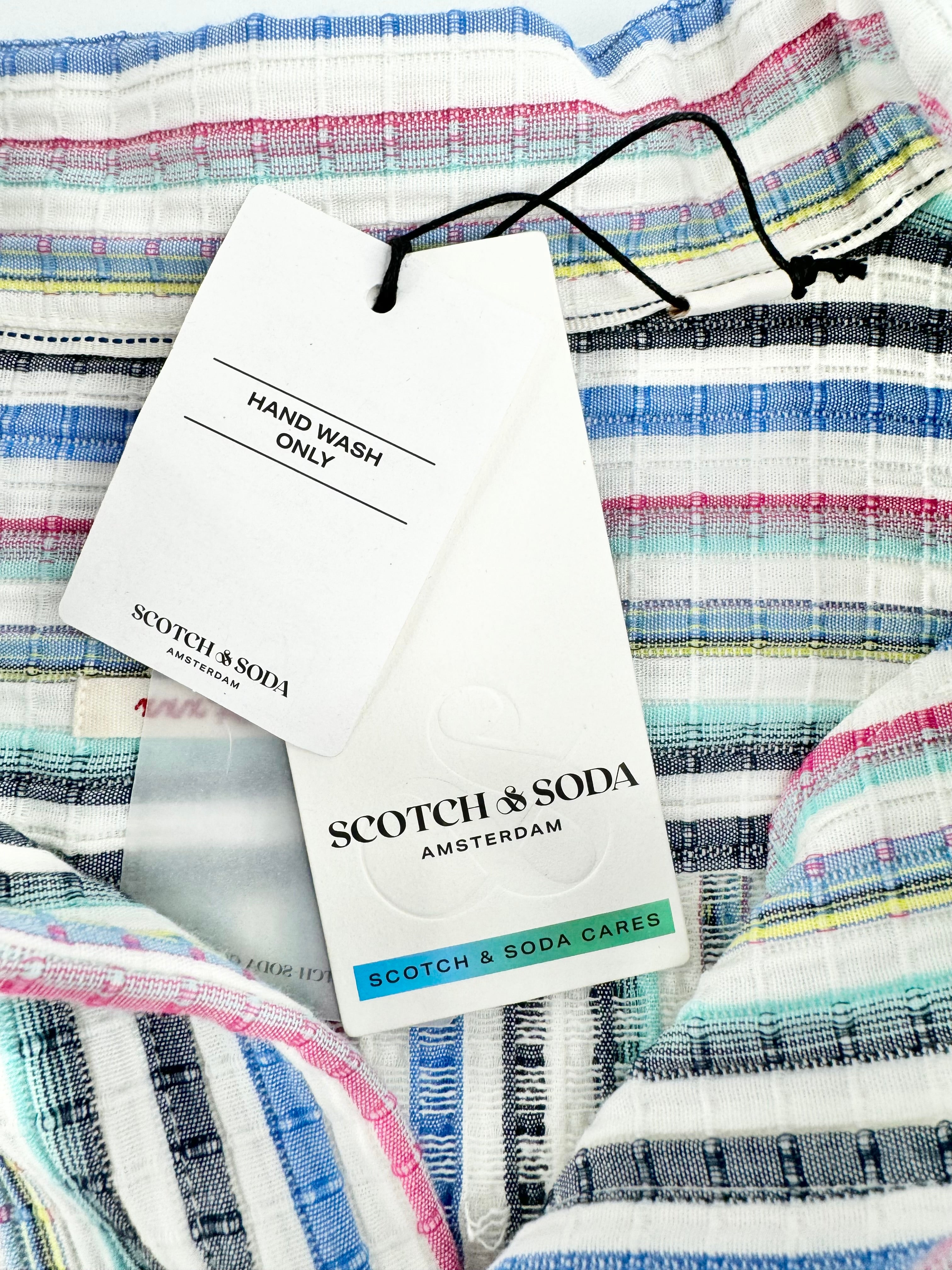 Scotch & Soda Ice Cream Stripe Cotton Shirt NWT - XXL