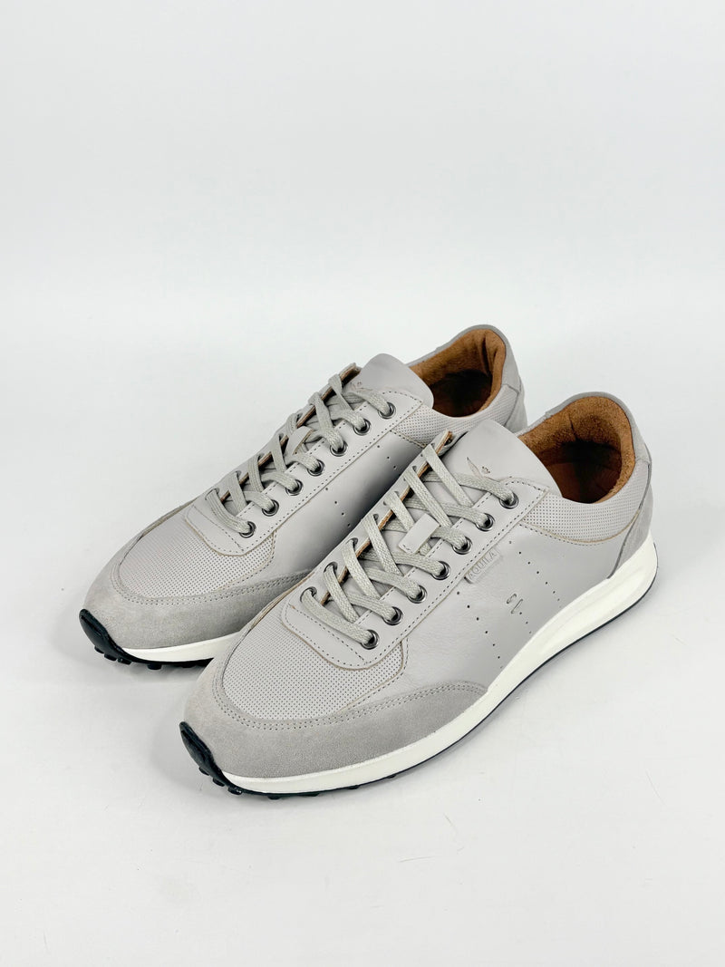 Aquila Light Grey Leather 'Apollo' Sneakers - EU43