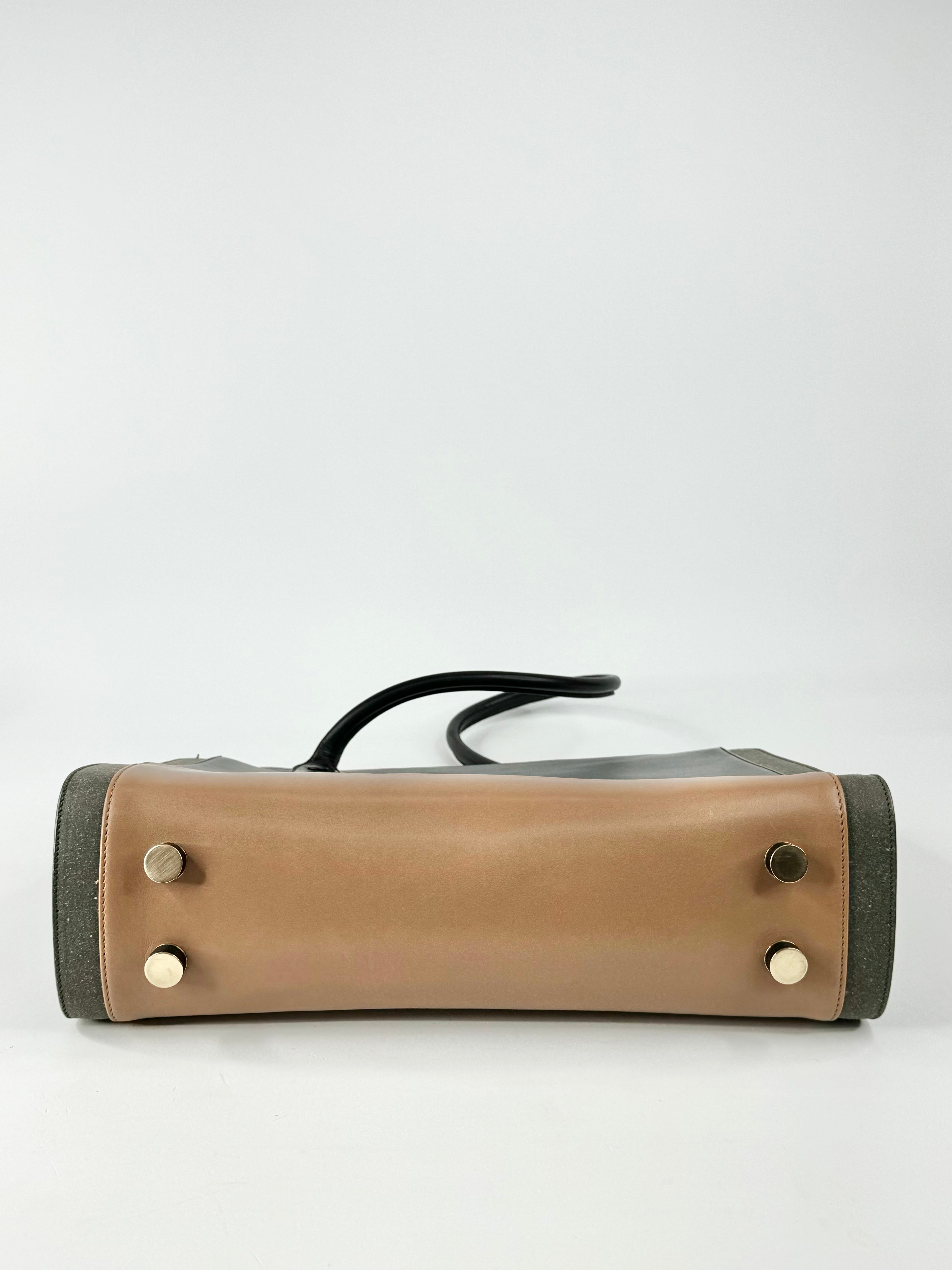 Bally Black Grey & Tan Tricolour Tote Bag
