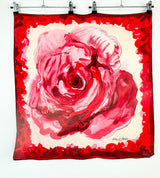 Fleurs d'Epoque Rose Pattern Silk Scarf