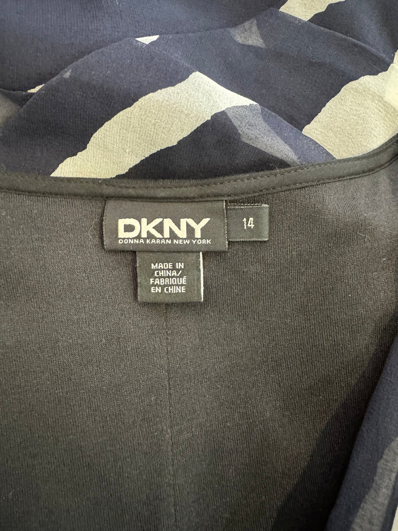 DKNY Black & White Pattern Dress - AU14/16