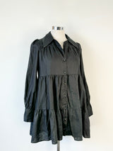 Dissh Black Linen Tiered Dress - AU12