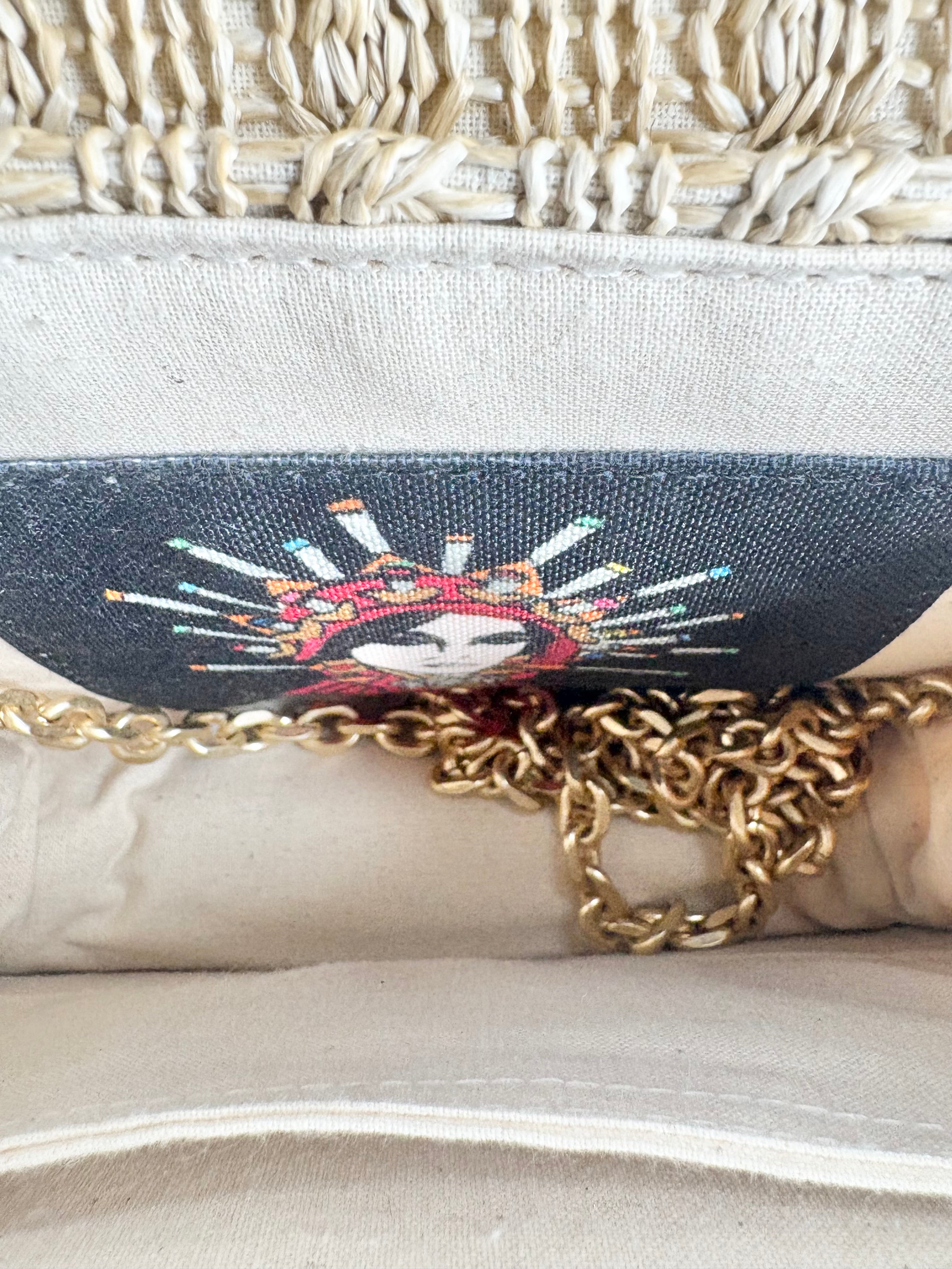 Kooreloo Raffia & Gold Toned 'Finesse' Shoulder Bag