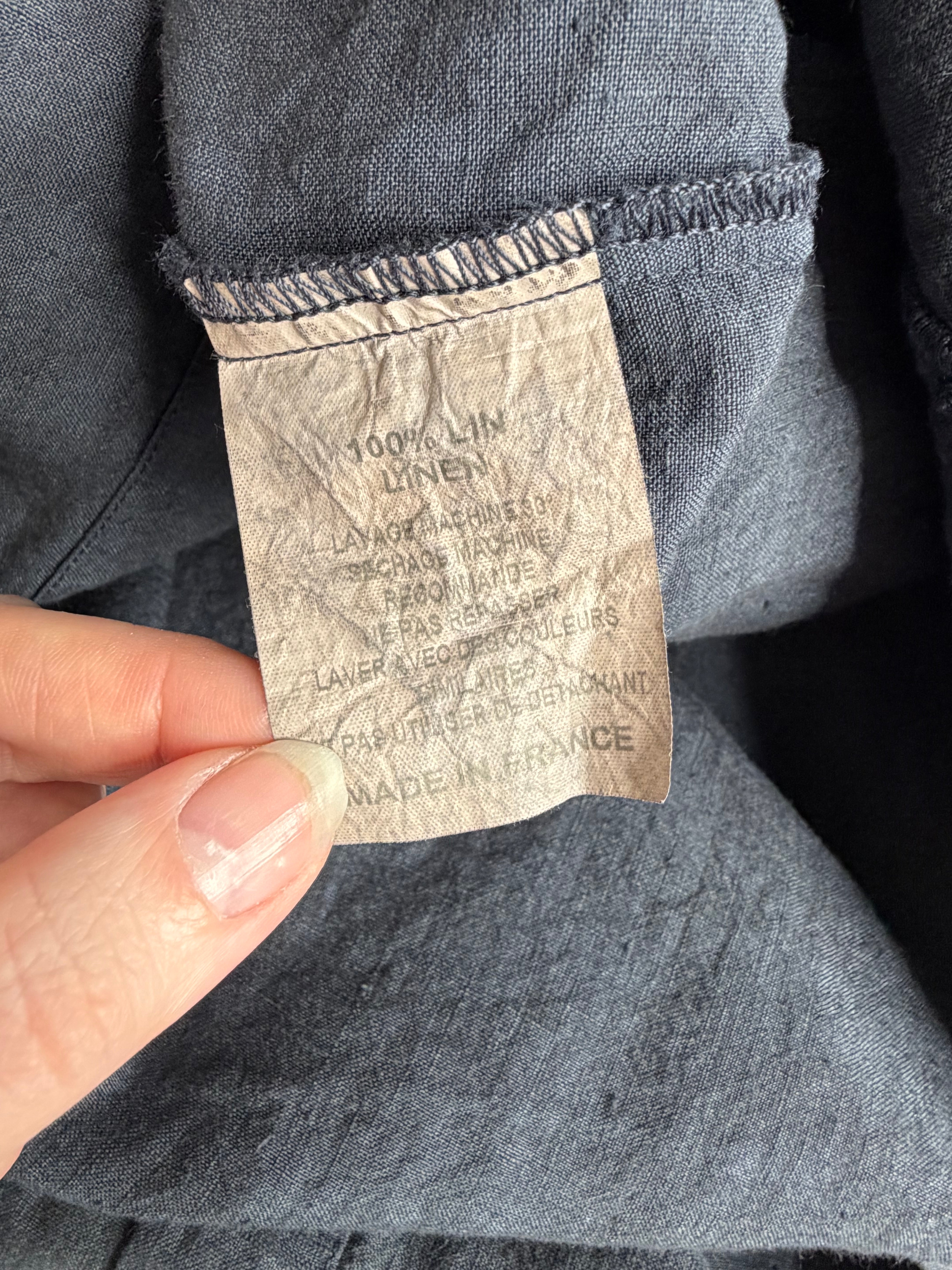 Manuelle Guibal Stone Blue Linen Shirt Dress - AU10/12