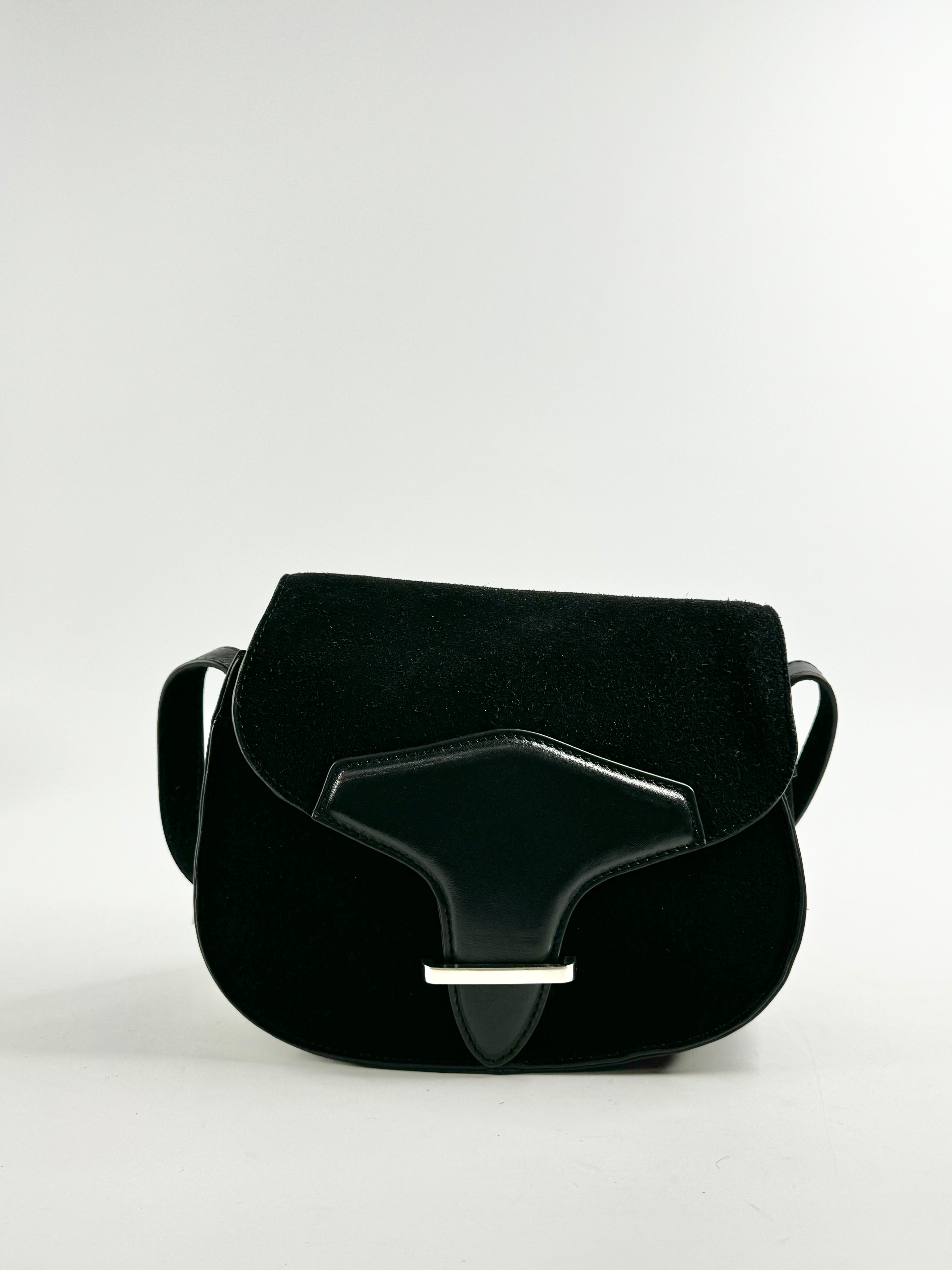 Commonry Black Suede Messenger Bag